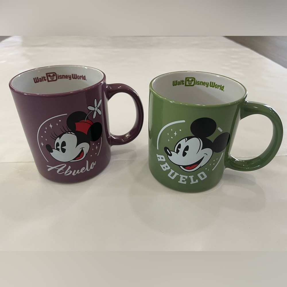 NWOT Disney Purple and Green Character Mugs Set